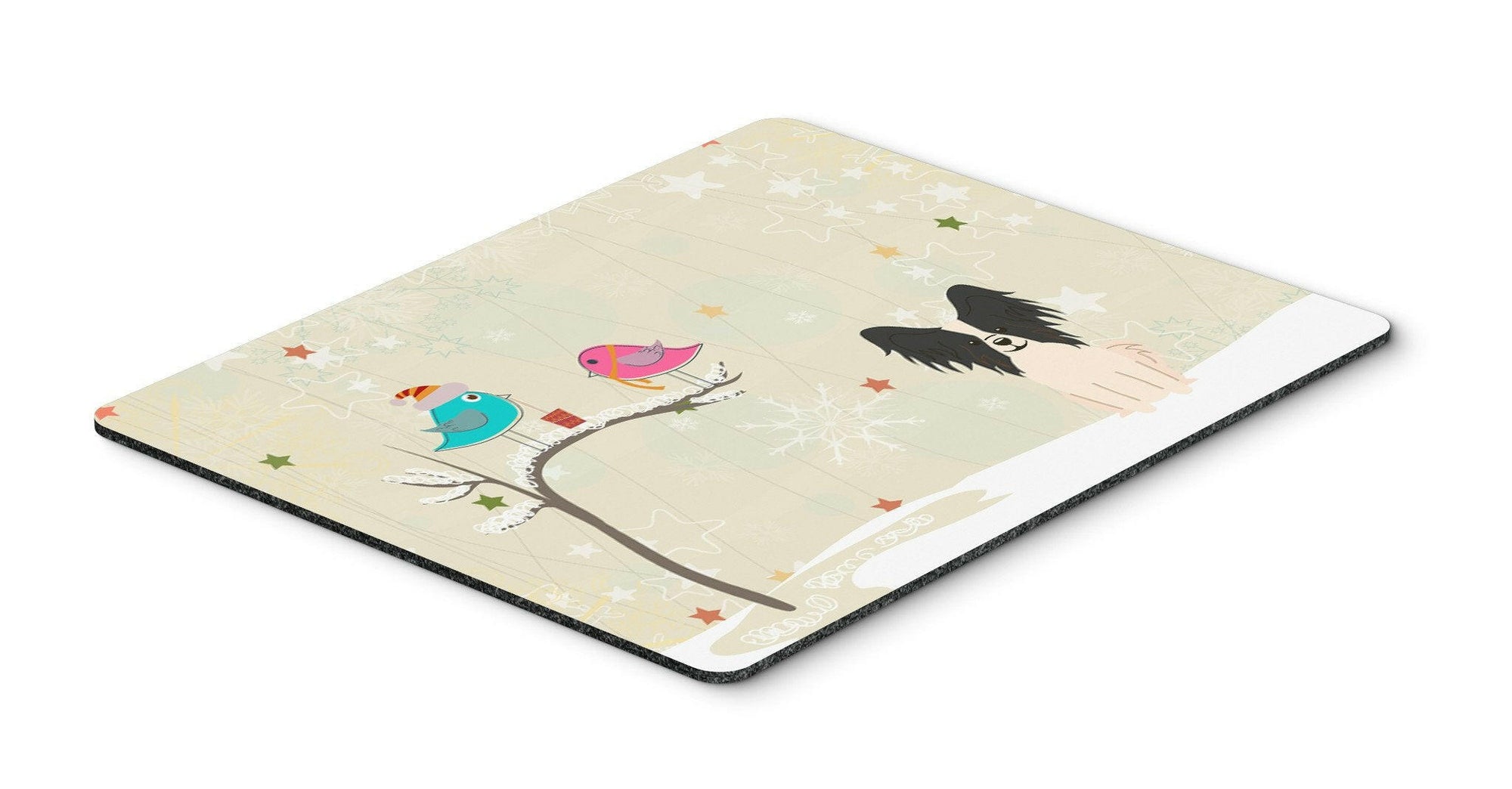 Christmas Presents between Friends Papillon Black White Mouse Pad, Hot Pad or Trivet BB2548MP by Caroline's Treasures