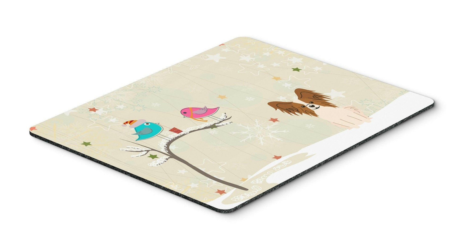 Christmas Presents between Friends Papillon Red White Mouse Pad, Hot Pad or Trivet BB2550MP by Caroline's Treasures
