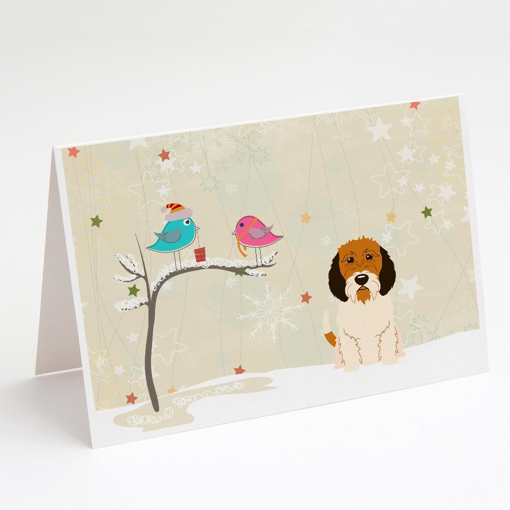 Buy this Christmas Presents between Friends Petit Basset Griffon Vend?en Greeting Cards and Envelopes Pack of 8