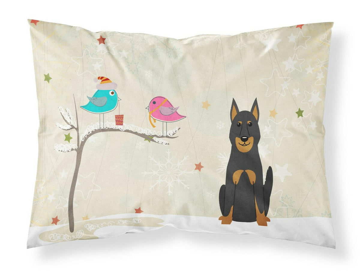 Christmas Presents between Friends Beauce Shepherd Dog Fabric Standard Pillowcase BB2552PILLOWCASE by Caroline&#39;s Treasures