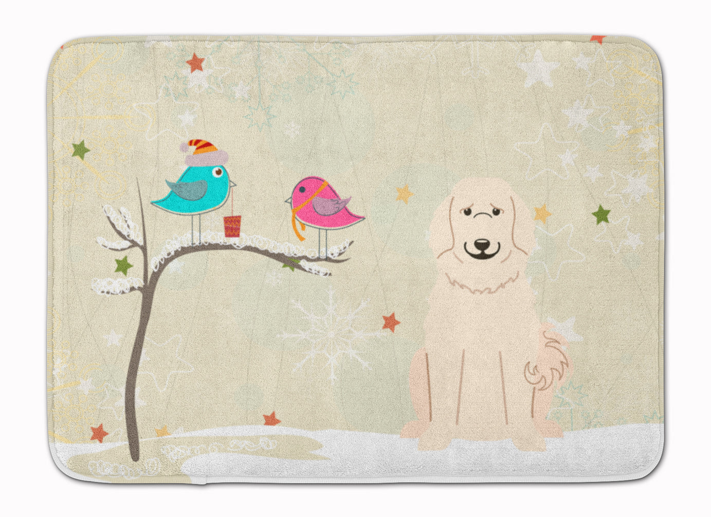 Christmas Presents between Friends Great Pyrenese Machine Washable Memory Foam Mat BB2555RUG - the-store.com