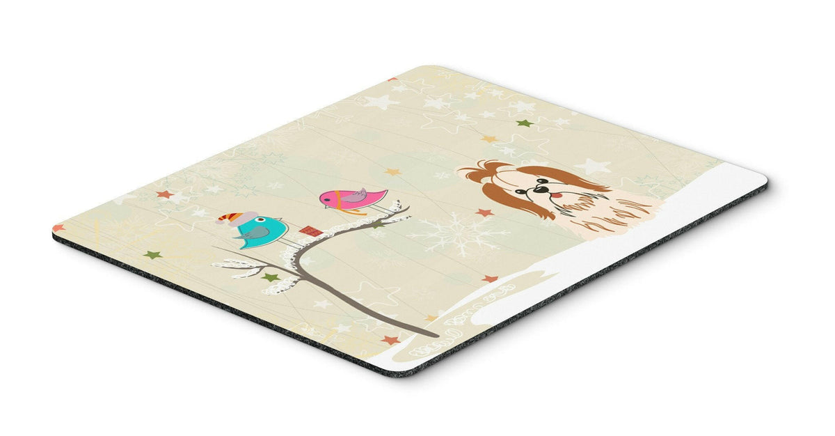 Christmas Presents between Friends Shih Tzu Red White Mouse Pad, Hot Pad or Trivet BB2559MP by Caroline&#39;s Treasures