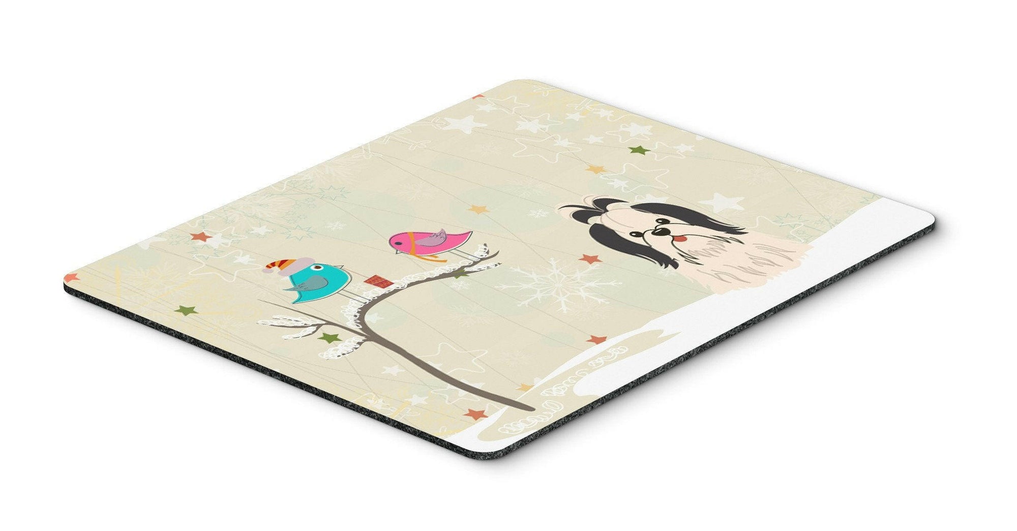 Christmas Presents between Friends Shih Tzu Black White Mouse Pad, Hot Pad or Trivet BB2560MP by Caroline's Treasures