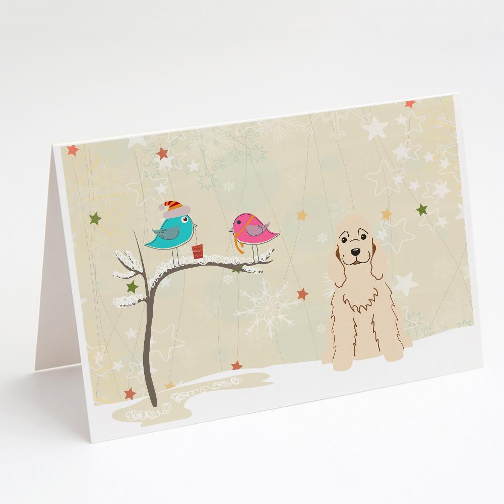 Buy this Christmas Presents between Friends Cocker Spaniel - Buff Greeting Cards and Envelopes Pack of 8