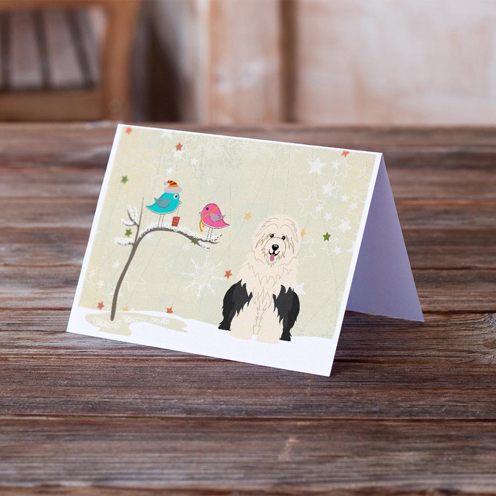 Christmas Presents between Friends Old English Sheepdog Greeting Cards and Envelopes Pack of 8 - the-store.com