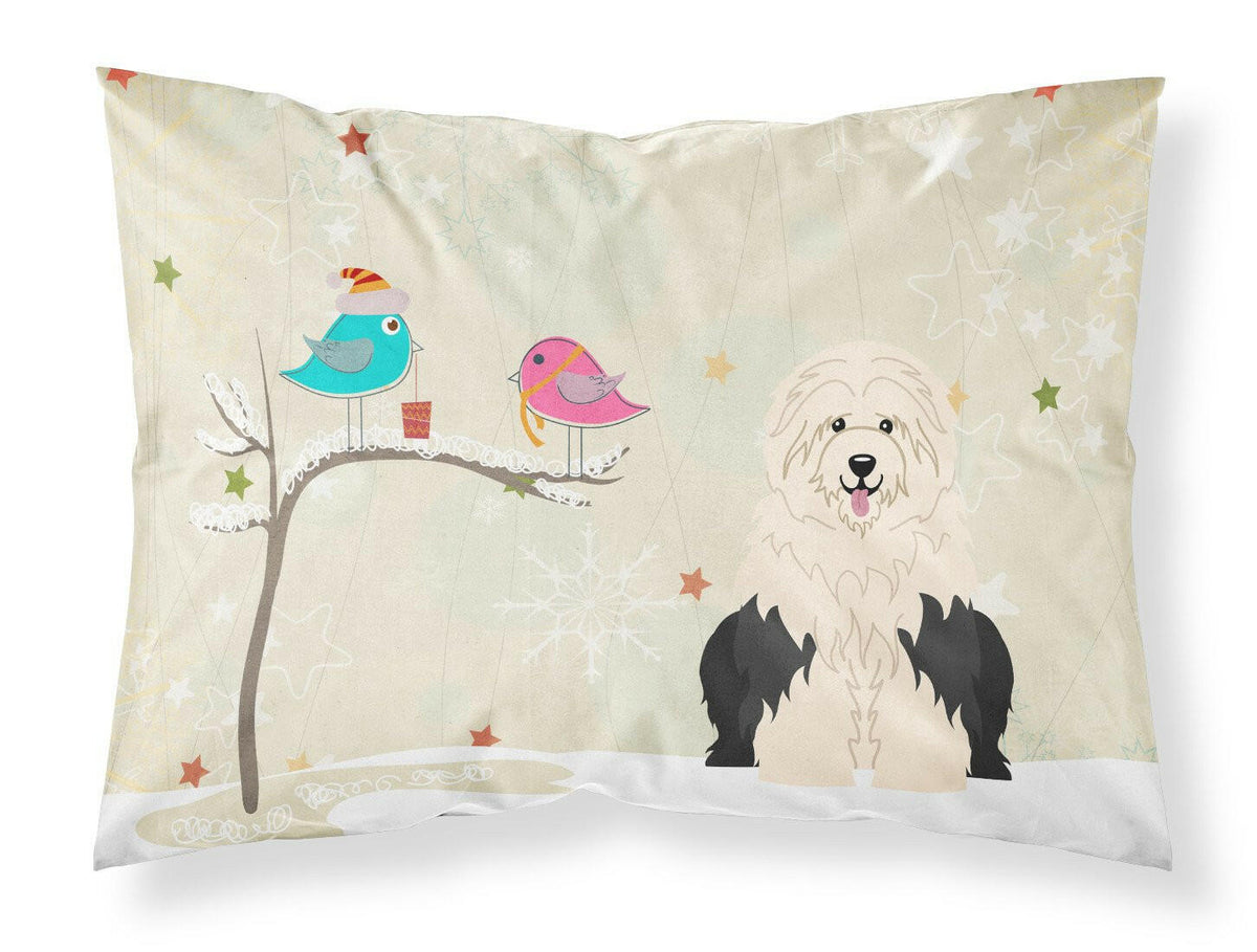 Christmas Presents between Friends Old English Sheepdog Fabric Standard Pillowcase BB2568PILLOWCASE by Caroline&#39;s Treasures