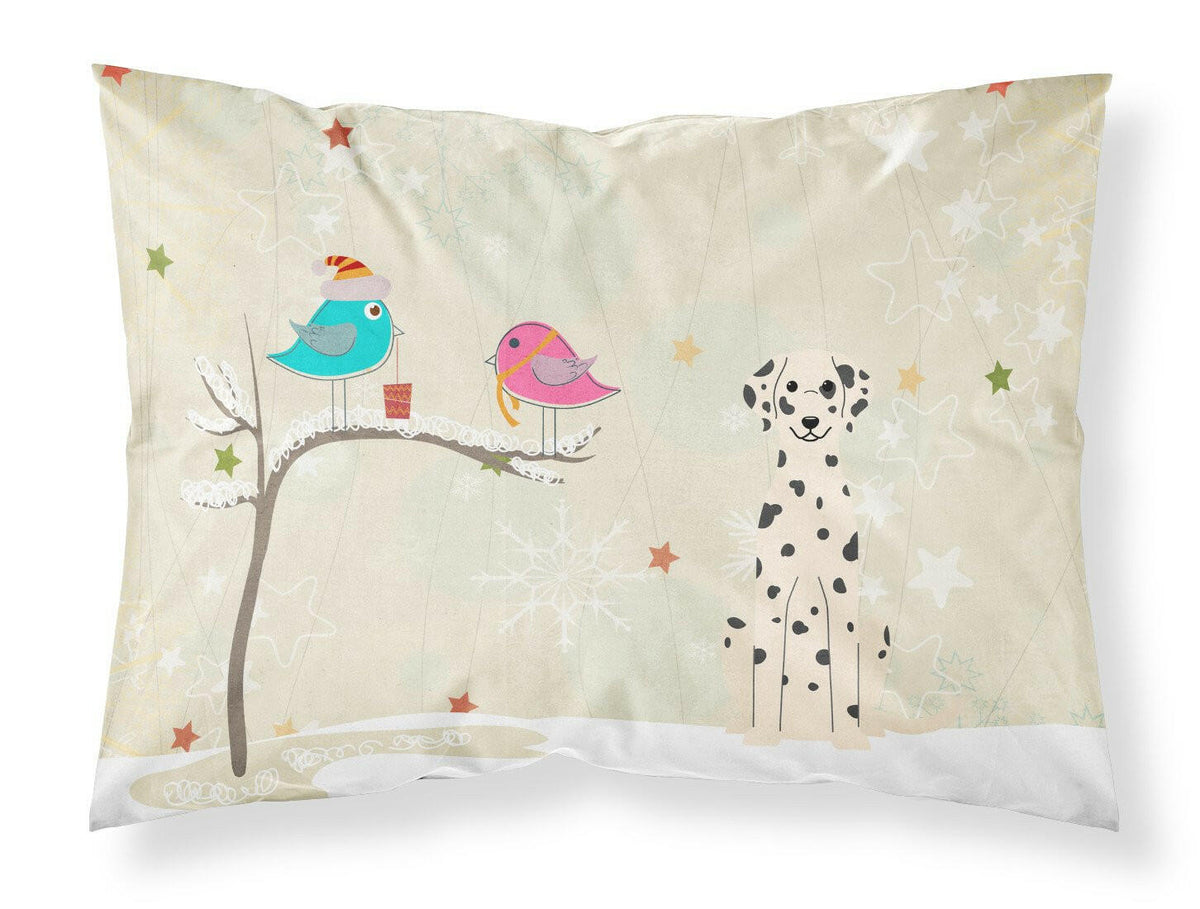 Christmas Presents between Friends Dalmatian Fabric Standard Pillowcase BB2569PILLOWCASE by Caroline&#39;s Treasures