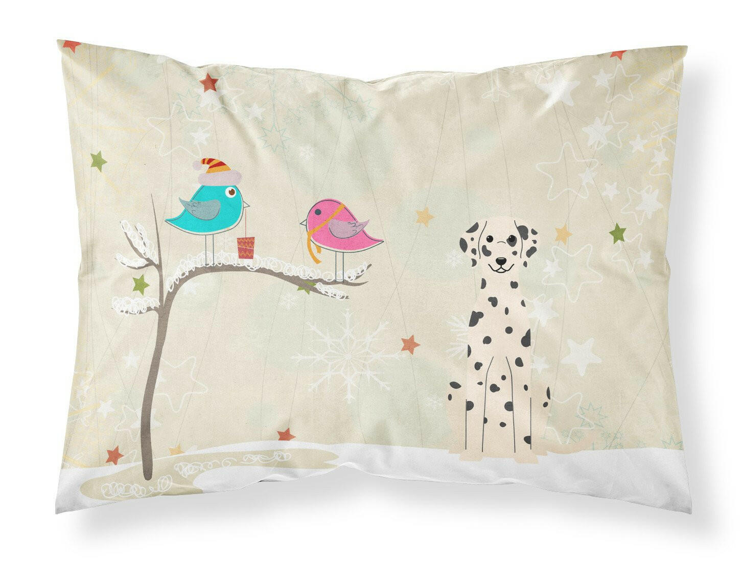 Christmas Presents between Friends Dalmatian Fabric Standard Pillowcase BB2569PILLOWCASE by Caroline's Treasures