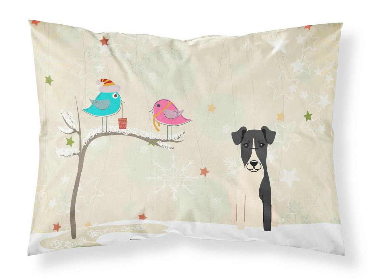Christmas Presents between Friends Smooth Fox Terrier Fabric Standard Pillowcase BB2570PILLOWCASE by Caroline&#39;s Treasures