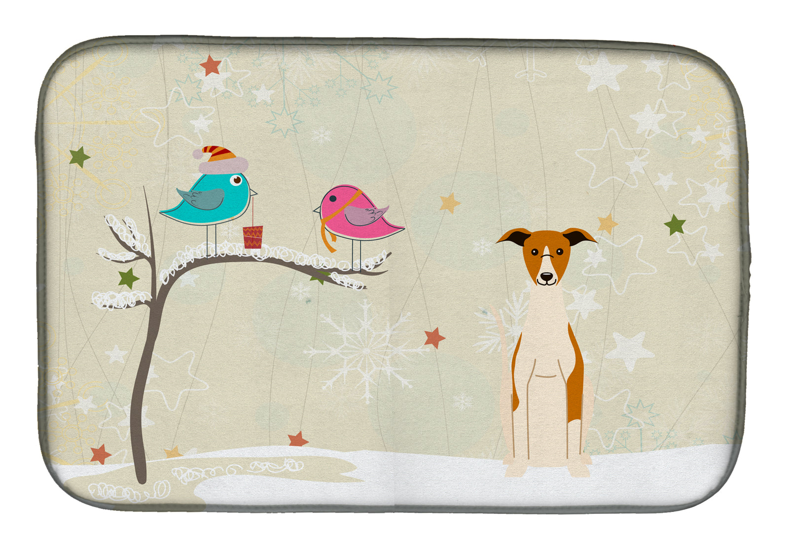 Christmas Presents between Friends Whippet Dish Drying Mat BB2571DDM  the-store.com.