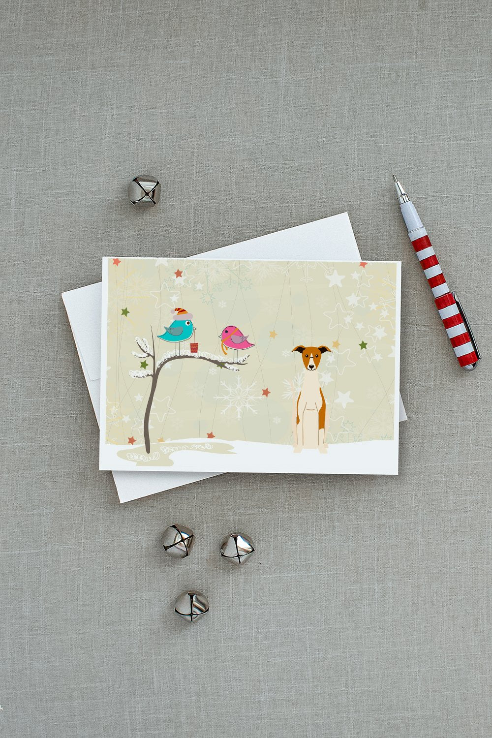 Christmas Presents between Friends Whippet Greeting Cards and Envelopes Pack of 8 - the-store.com