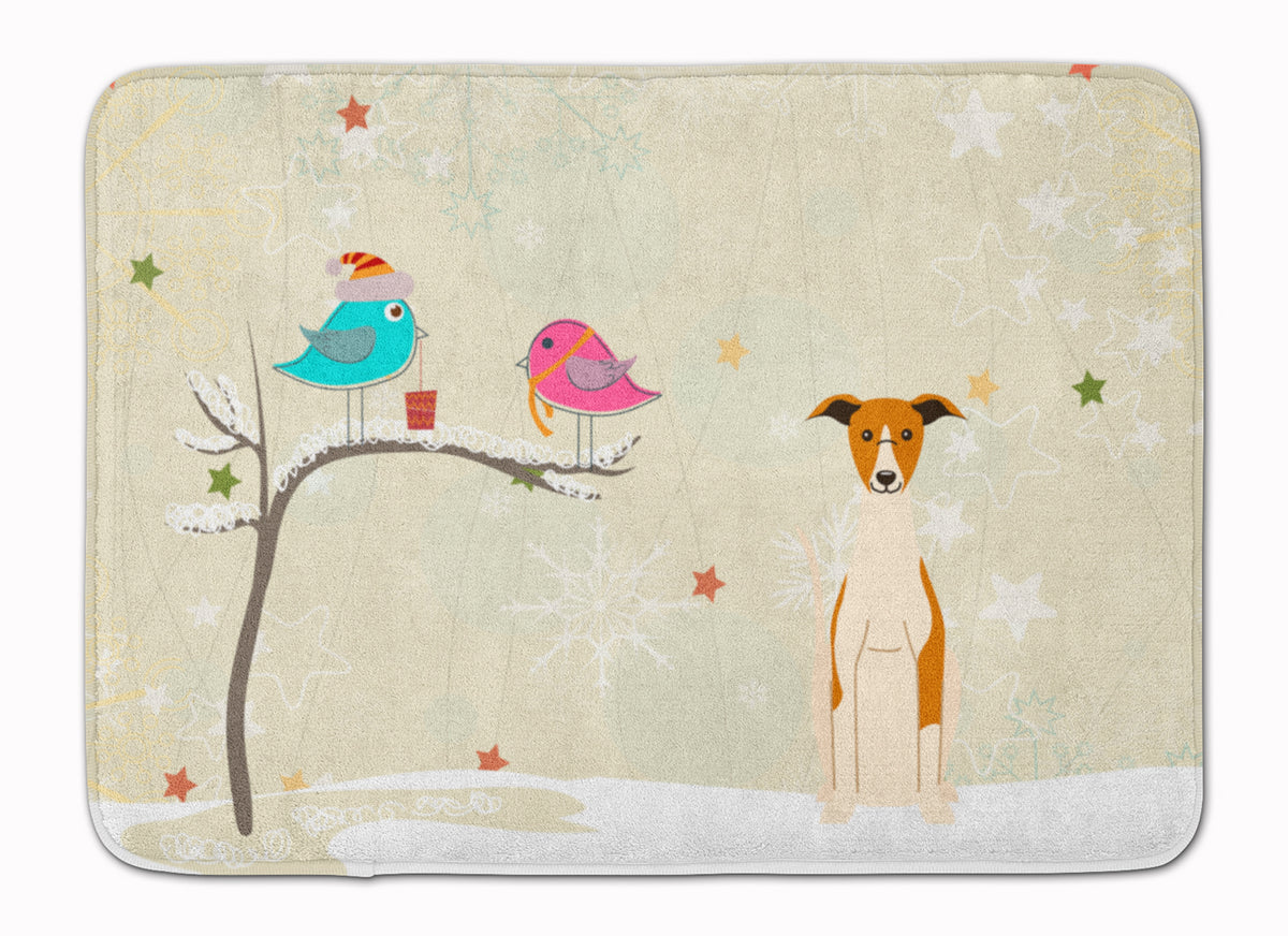 Christmas Presents between Friends Whippet Machine Washable Memory Foam Mat BB2571RUG - the-store.com