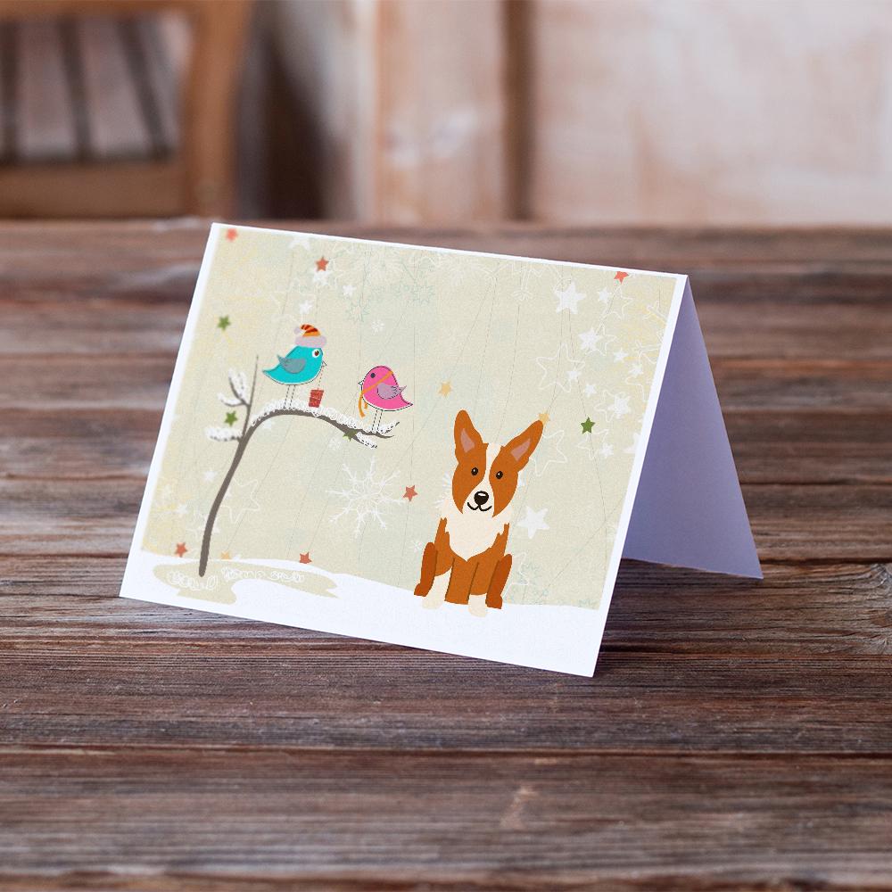 Christmas Presents between Friends Corgi Greeting Cards and Envelopes Pack of 8 - the-store.com