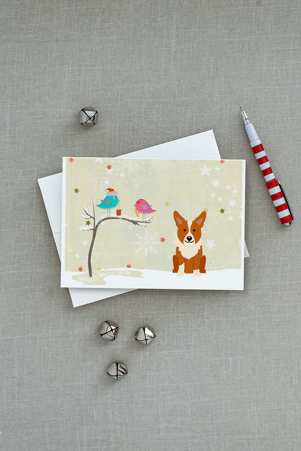 Christmas Presents between Friends Corgi Greeting Cards and Envelopes Pack of 8 - the-store.com