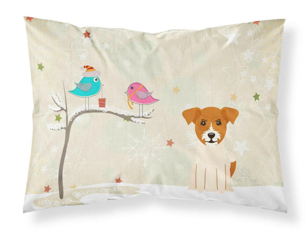 Christmas Presents between Friends Jack Russell Terrier Fabric Standard Pillowcase BB2580PILLOWCASE by Caroline&#39;s Treasures