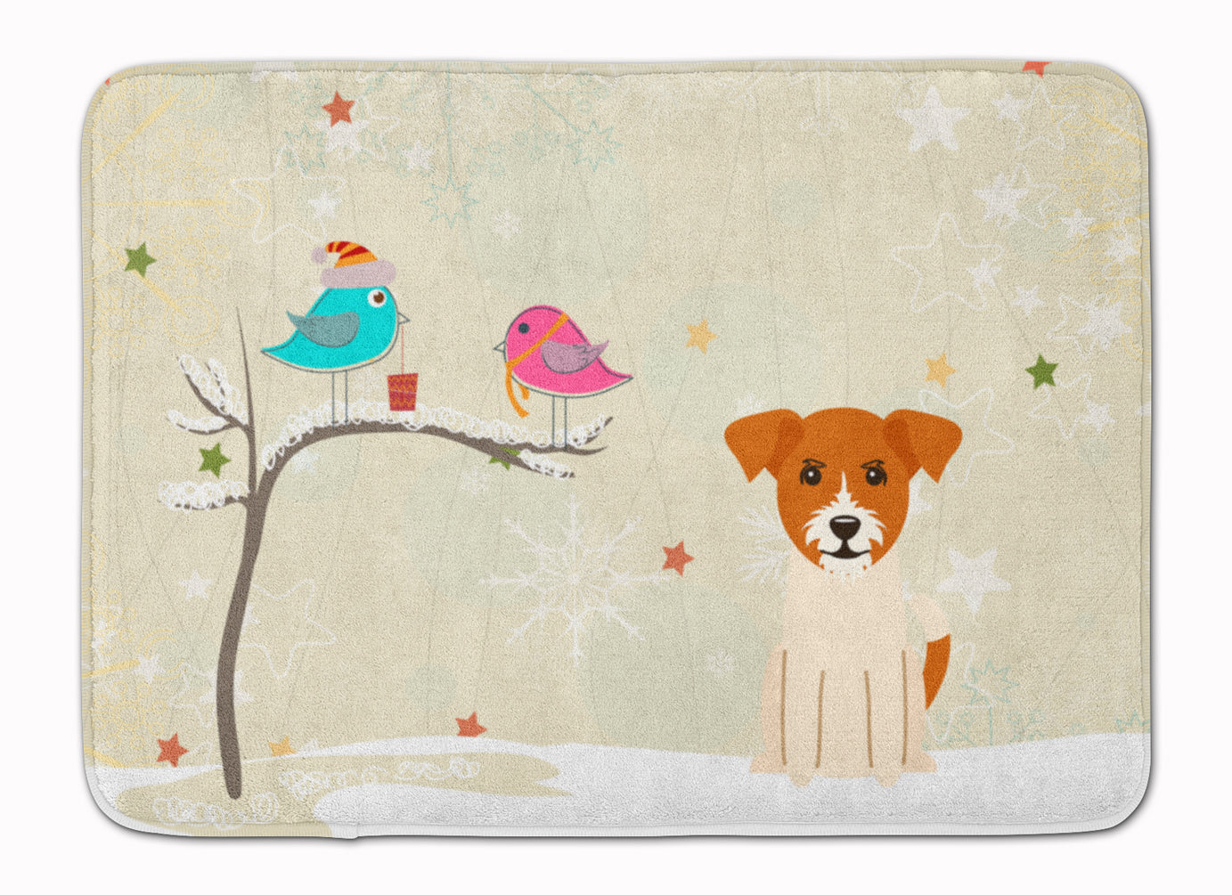 Christmas Presents between Friends Jack Russell Terrier Machine Washable Memory Foam Mat BB2580RUG - the-store.com