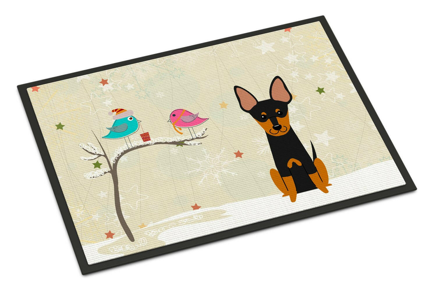 Christmas Presents between Friends English Toy Terrier Indoor or Outdoor Mat 18x27 BB2581MAT - the-store.com