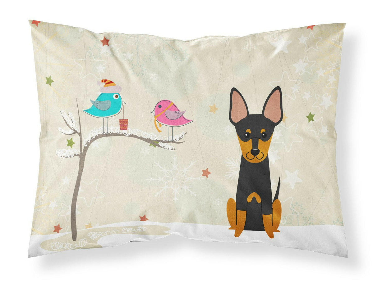 Christmas Presents between Friends English Toy Terrier Fabric Standard Pillowcase BB2581PILLOWCASE by Caroline&#39;s Treasures