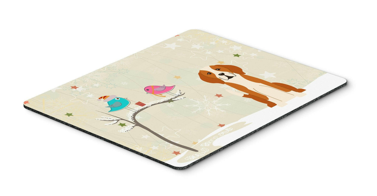 Christmas Presents between Friends English Foxhound Mouse Pad, Hot Pad or Trivet BB2582MP by Caroline's Treasures