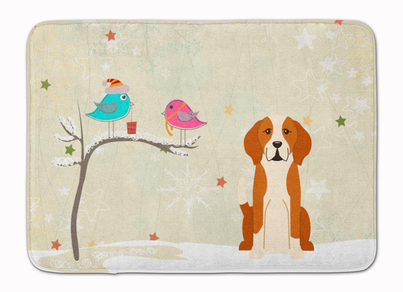 Christmas Presents between Friends English Foxhound Machine Washable Memory Foam Mat BB2582RUG - the-store.com