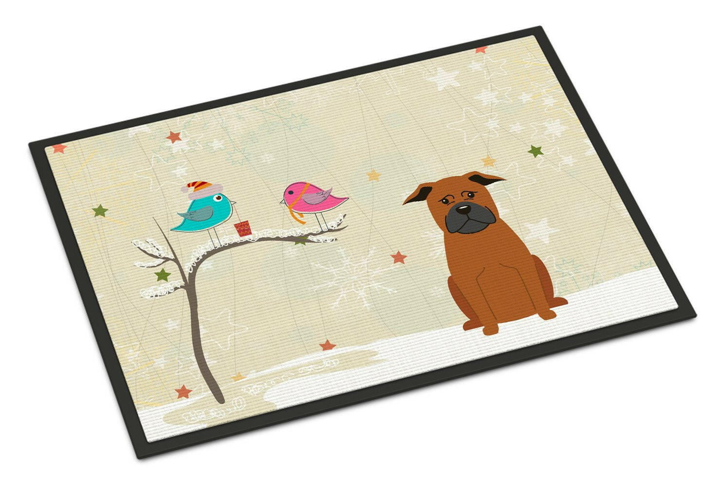 Christmas Presents between Friends Chinese Chongqing Dog Indoor or Outdoor Mat 24x36 BB2583JMAT - the-store.com
