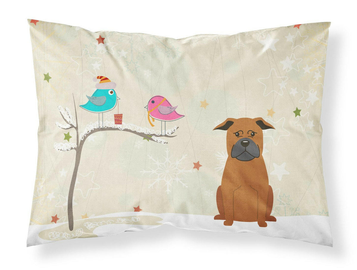 Christmas Presents between Friends Chinese Chongqing Dog Fabric Standard Pillowcase BB2583PILLOWCASE by Caroline&#39;s Treasures