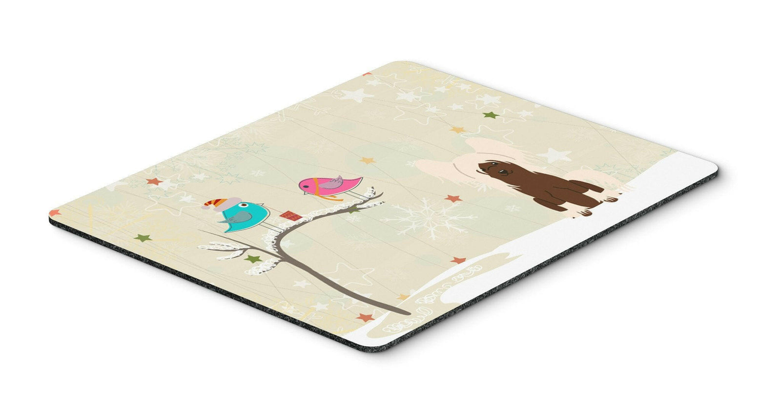 Christmas Presents between Friends Chinese Crested Cream Mouse Pad, Hot Pad or Trivet BB2585MP by Caroline's Treasures