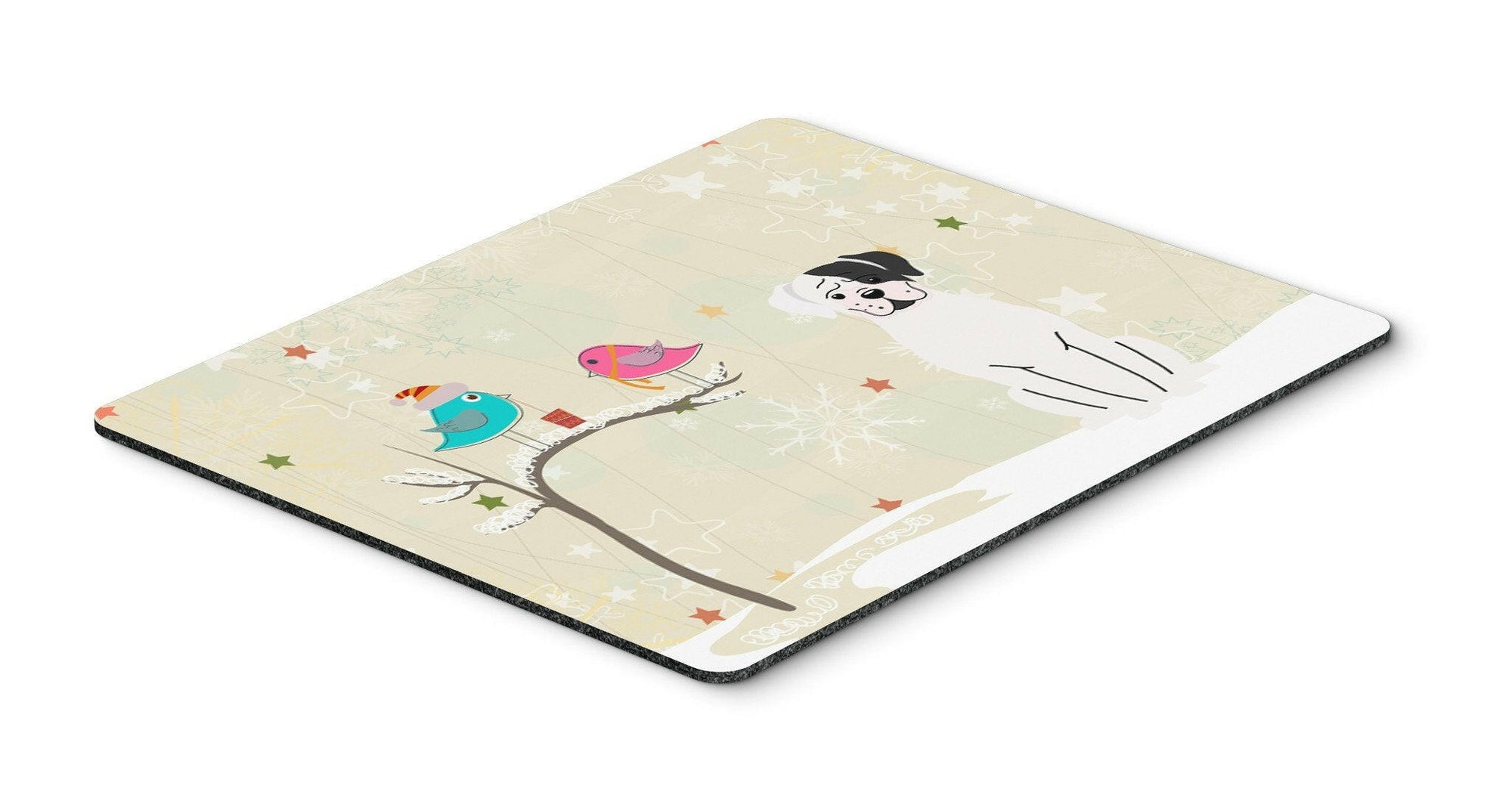 Christmas Presents between Friends White Boxer Cooper Mouse Pad, Hot Pad or Trivet BB2586MP by Caroline's Treasures