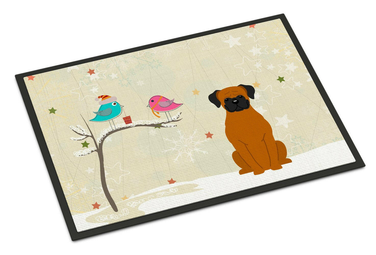 Christmas Presents between Friends Fawn Boxer Indoor or Outdoor Mat 18x27 BB2587MAT - the-store.com