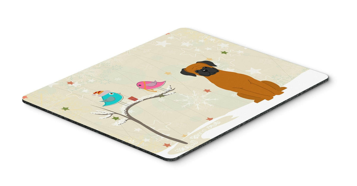 Christmas Presents between Friends Fawn Boxer Mouse Pad, Hot Pad or Trivet BB2587MP by Caroline&#39;s Treasures