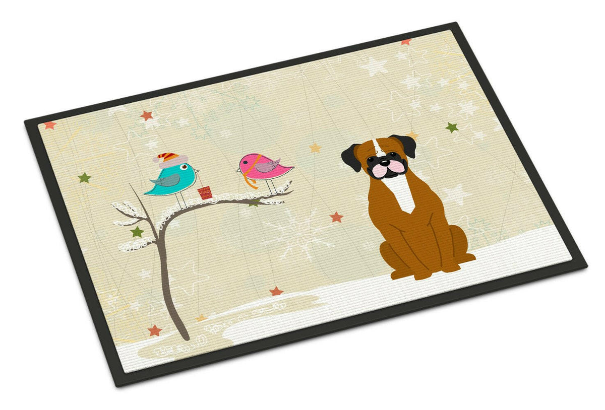 Christmas Presents between Friends Flashy Fawn Boxer Indoor or Outdoor Mat 24x36 BB2588JMAT - the-store.com