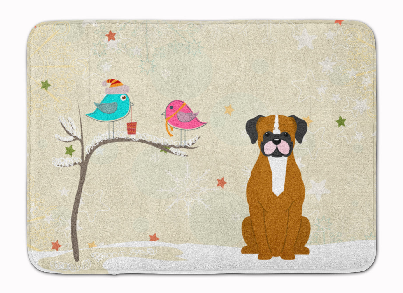 Christmas Presents between Friends Flashy Fawn Boxer Machine Washable Memory Foam Mat BB2588RUG - the-store.com