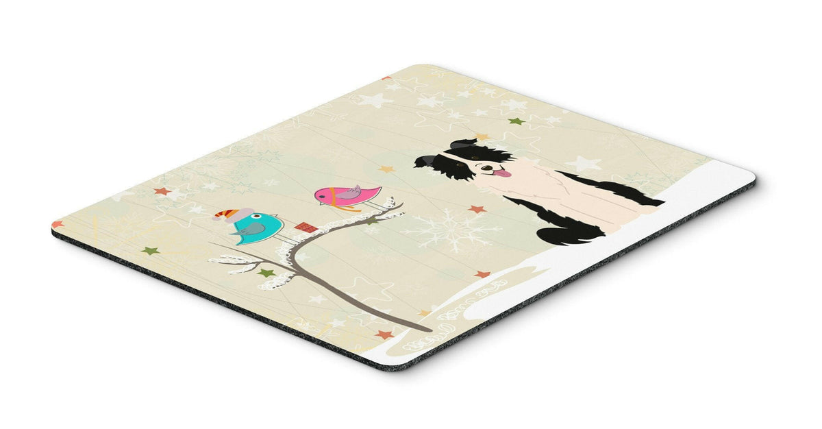 Christmas Presents between Friends Border Collie Black White Mouse Pad, Hot Pad or Trivet BB2590MP by Caroline&#39;s Treasures
