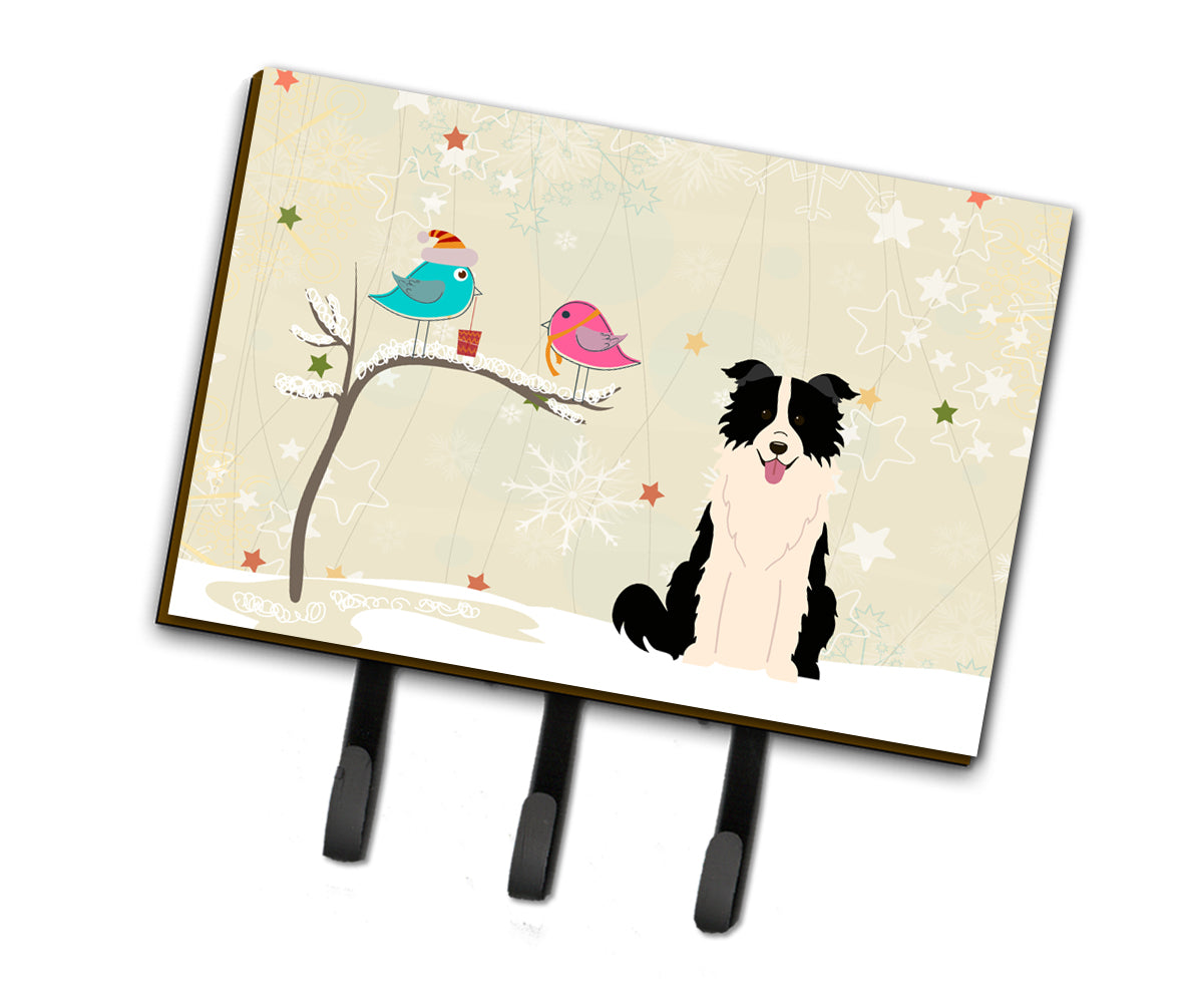 Christmas Presents between Friends Border Collie Black White Leash or Key Holder BB2590TH68  the-store.com.