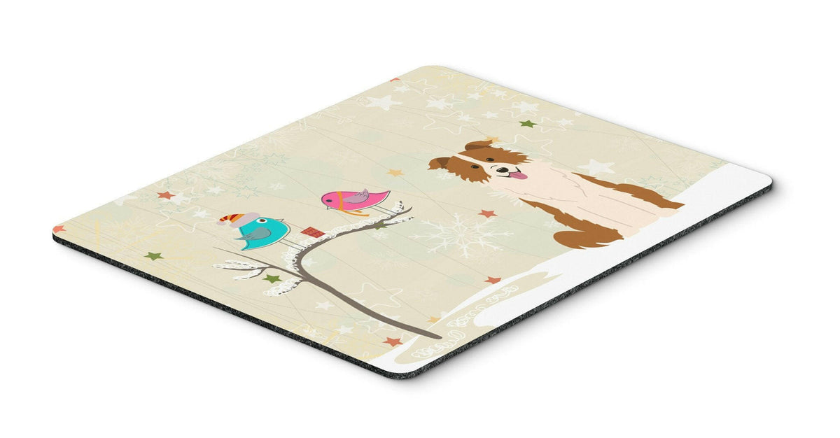 Christmas Presents between Friends Border Collie Red White Mouse Pad, Hot Pad or Trivet BB2591MP by Caroline&#39;s Treasures