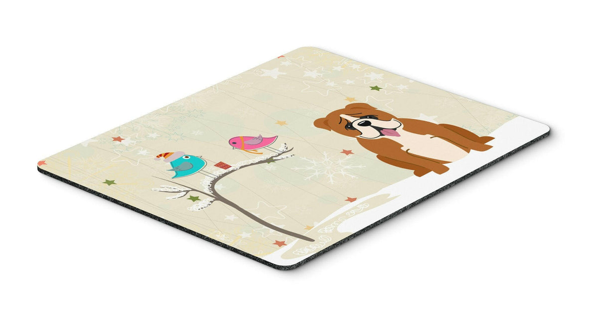 Christmas Presents between Friends English Bulldog Red White Mouse Pad, Hot Pad or Trivet BB2592MP by Caroline&#39;s Treasures