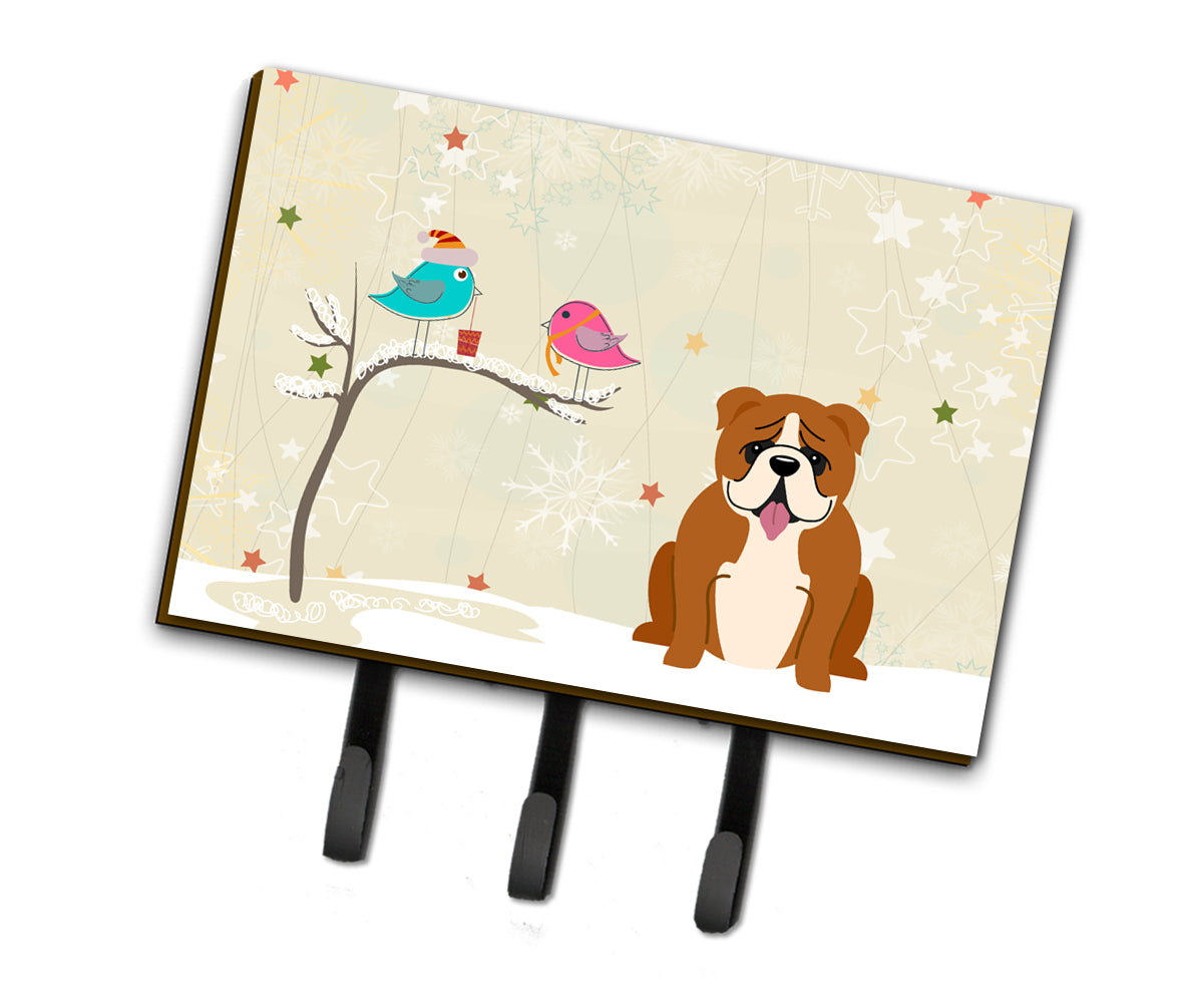 Christmas Presents between Friends English Bulldog Red White Leash or Key Holder BB2592TH68  the-store.com.