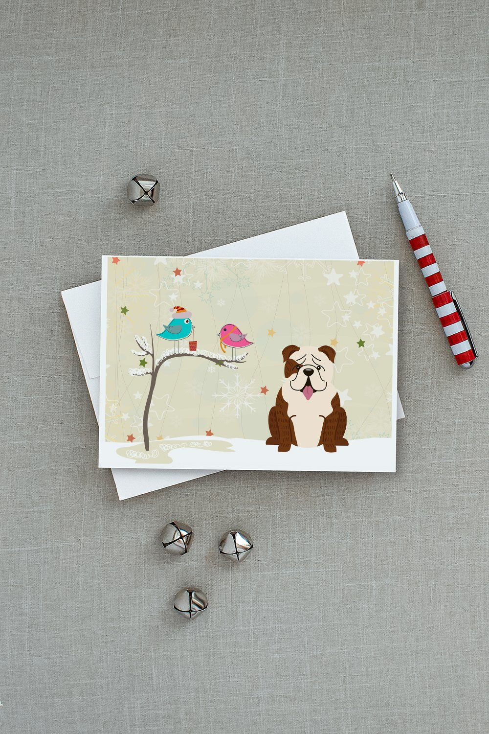 Christmas Presents between Friends English Bulldog Greeting Cards and Envelopes Pack of 8 - the-store.com