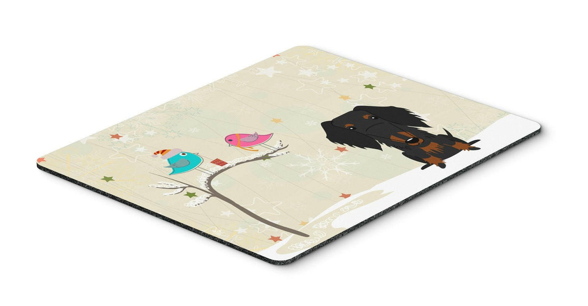 Christmas Presents between Friends Wire Haired Dachshund Black Tan Mouse Pad, Hot Pad or Trivet BB2599MP by Caroline&#39;s Treasures