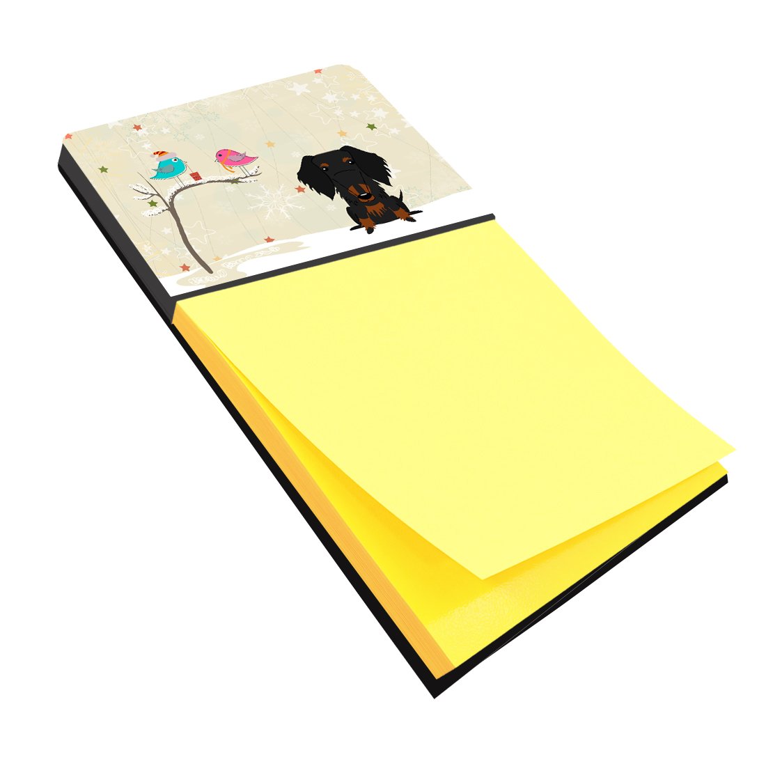 Christmas Presents between Friends Wire Haired Dachshund Black Tan Sticky Note Holder BB2599SN by Caroline&#39;s Treasures