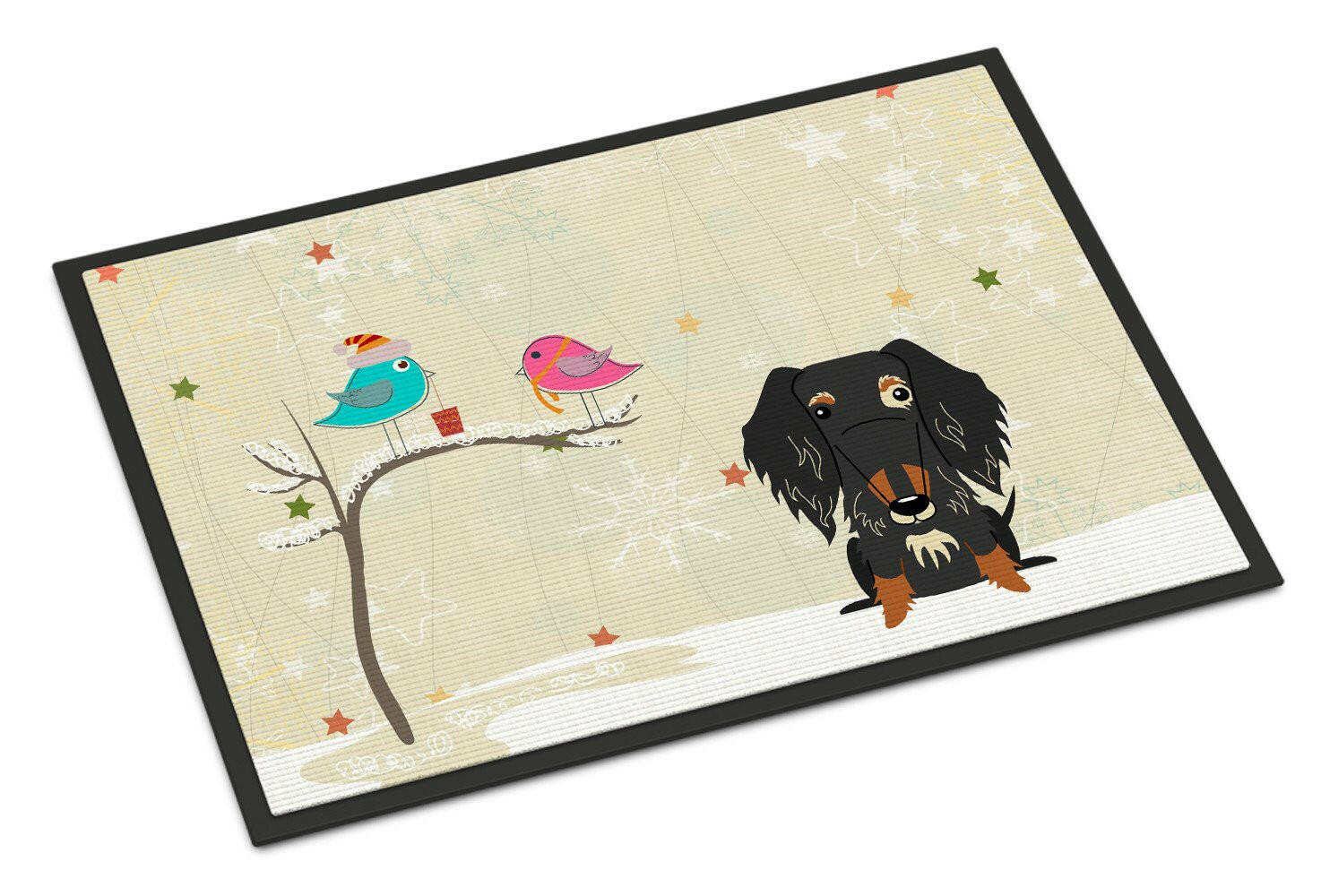 Christmas Presents between Friends Wire Haired Dachshund Dapple Indoor or Outdoor Mat 24x36 BB2600JMAT - the-store.com