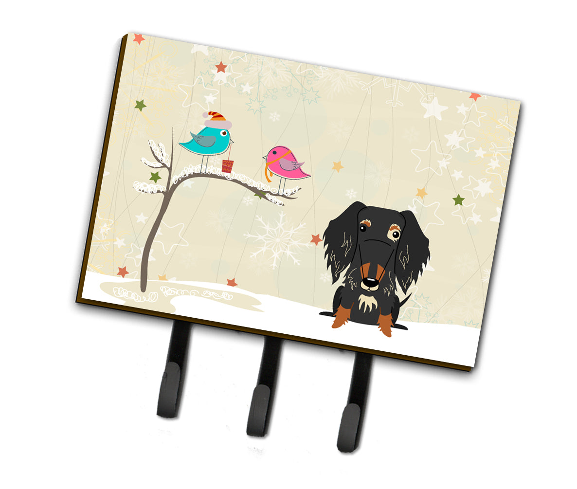 Christmas Presents between Friends Wire Haired Dachshund Dapple Leash or Key Holder