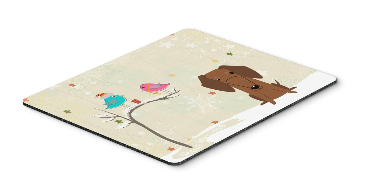 Christmas Presents between Friends Dachshund Red Brown Mouse Pad, Hot Pad or Trivet BB2602MP by Caroline&#39;s Treasures
