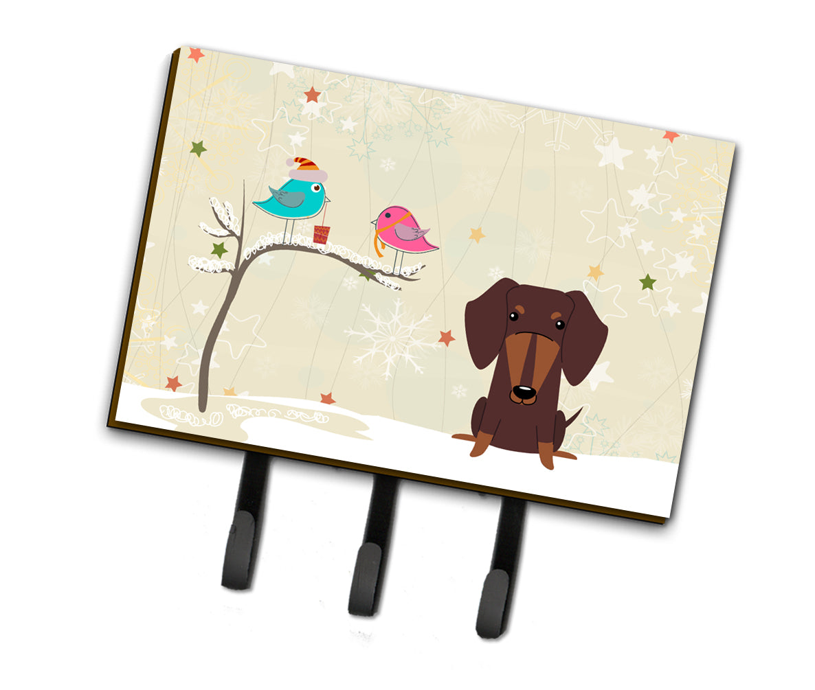 Christmas Presents between Friends Dachshund Chocolate Leash or Key Holder BB2603TH68  the-store.com.