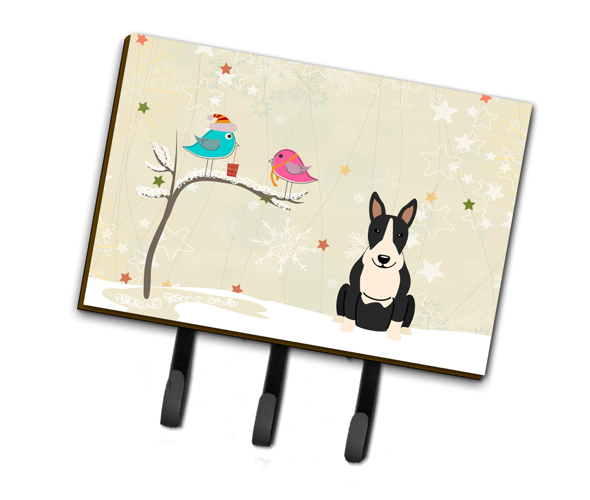 Christmas Presents between Friends Bull Terrier Black White Leash or Key Holder BB2605TH68  the-store.com.