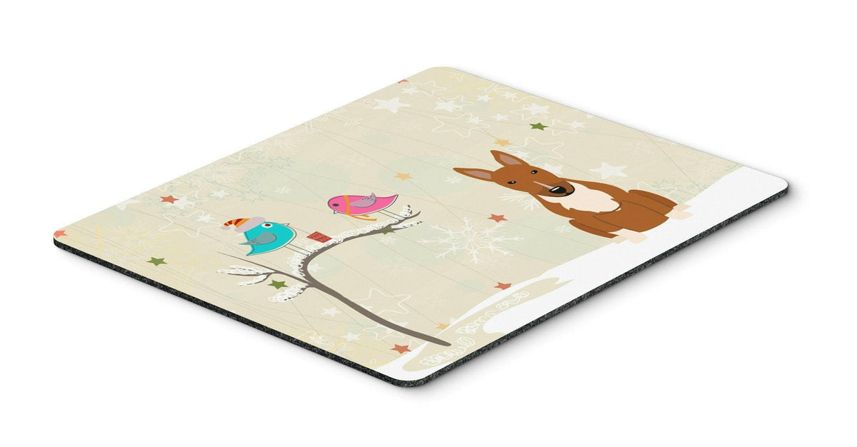 Christmas Presents between Friends Bull Terrier Red Mouse Pad, Hot Pad or Trivet BB2606MP by Caroline&#39;s Treasures