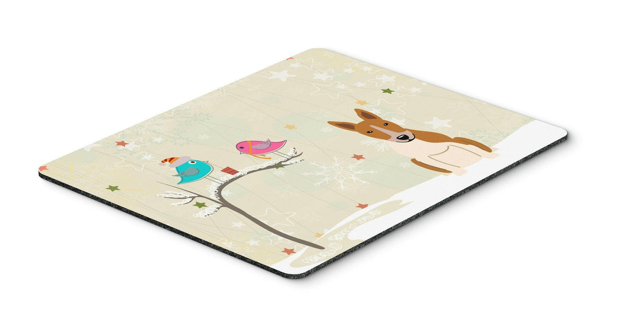 Christmas Presents between Friends Bull Terrier Red White Mouse Pad, Hot Pad or Trivet BB2607MP by Caroline&#39;s Treasures