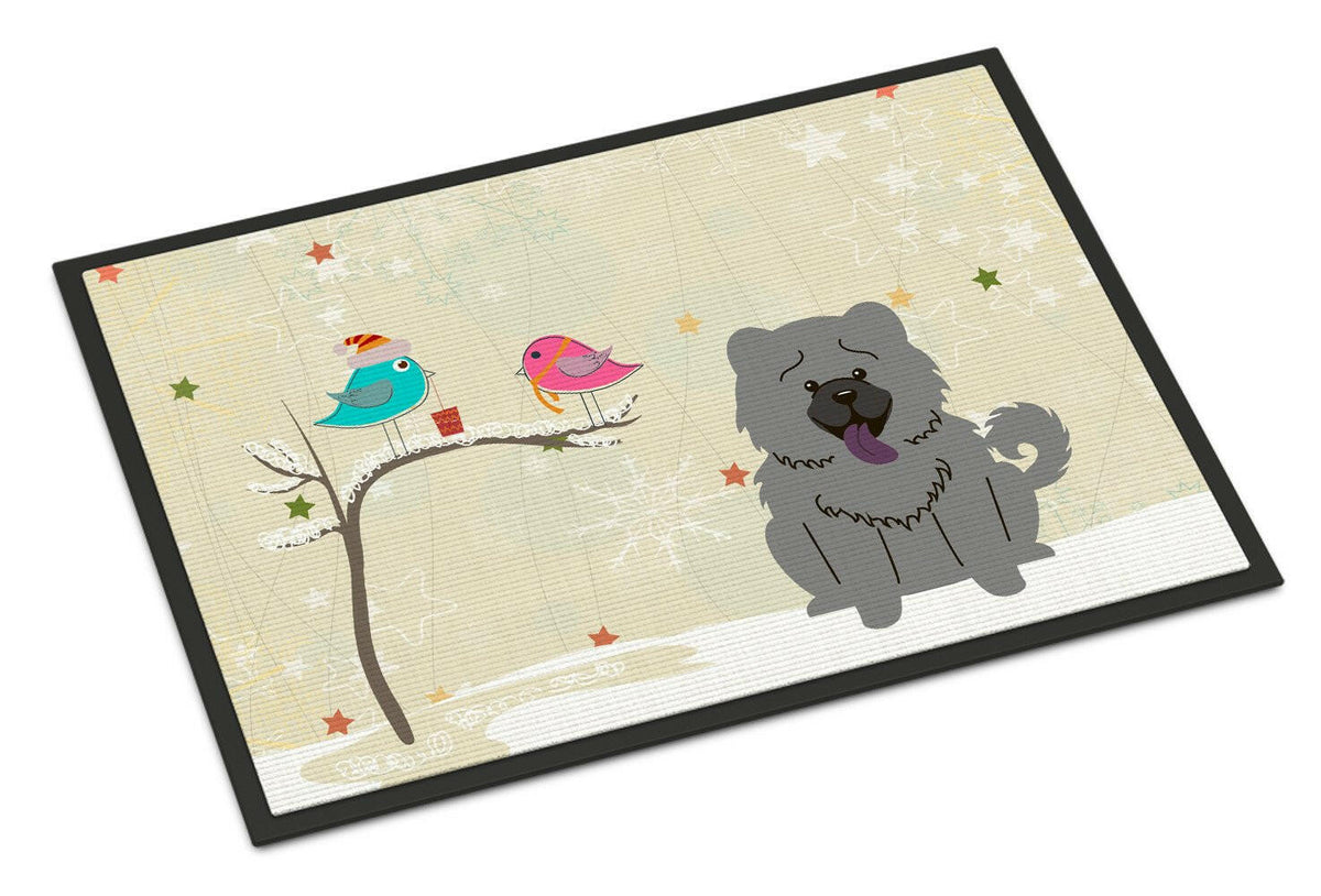 Christmas Presents between Friends Chow Chow Blue Indoor or Outdoor Mat 18x27 BB2611MAT - the-store.com