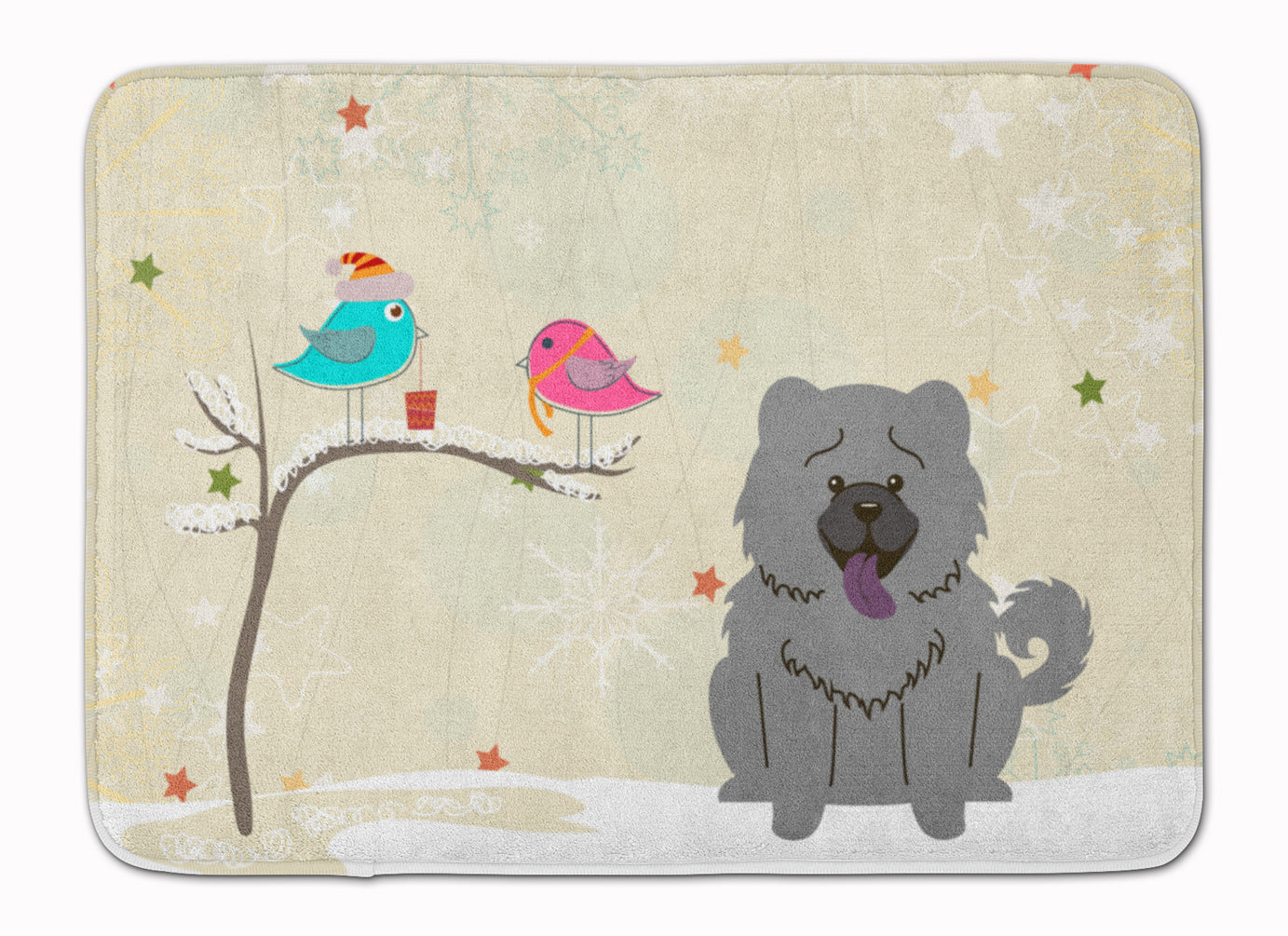 Christmas Presents between Friends Chow Chow Blue Machine Washable Memory Foam Mat BB2611RUG - the-store.com