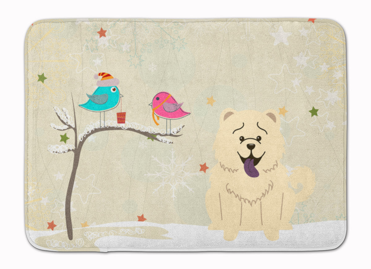 Christmas Presents between Friends Chow Chow White Machine Washable Memory Foam Mat BB2612RUG - the-store.com